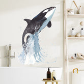 RoyoLam killer whale wall decal shows a jumping whale with vibrant color for nursery decoration.