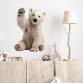 RoyoLam Hello Polar Bear wall decal brightens nursery walls with playful charm.