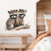RoyoLam lifelike raccoon wall sticker roll shows vibrant, removable decor for nursery walls