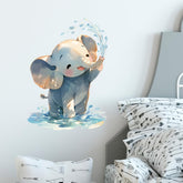 Royolam cartoon baby elephant wall decal adds a charming nursery focal point.