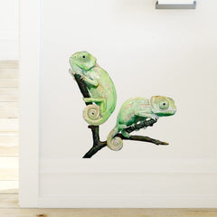 RoyoLam chameleons wall art on nursery wall brightening play space