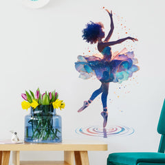 Royolam dancing ballerina wall sticker with stars brightens nurseries and play spaces.