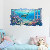 RoyoLam underwater scene turtle wall sticker roll adds vibrant, removable ocean decor for kids' rooms.
