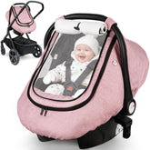 Rquiet car seat cover winter-warmth keeps baby cozy on cold drives.