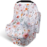 Rquite all-in-1 car seat cover front view showing private breastfeeding