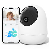 Rraycom indoor camera setup view shows quick Bluetooth pairing and dual‑band Wi‑Fi for stability