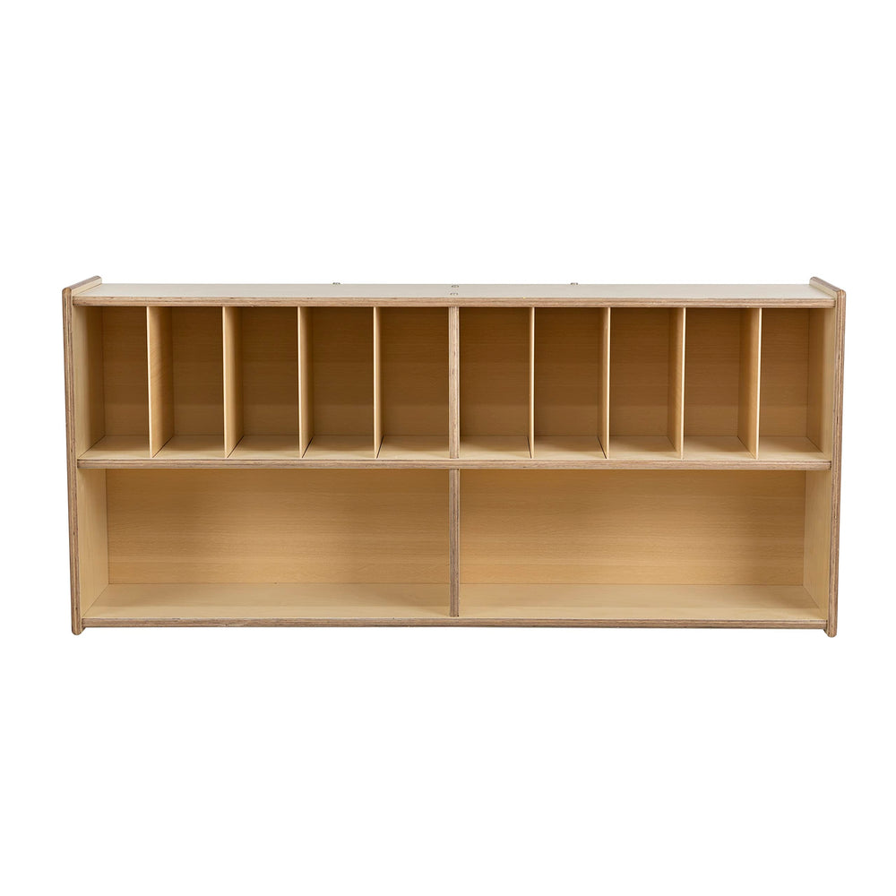 RRI Goods diaper-storage-organizer wall-mount closeup shows sturdy birch plywood construction.