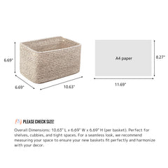 R RUNKA beige basket on shelf blends with decor while organizing.