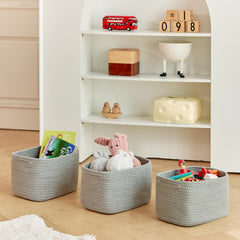 R RUNKA close-up shows premium cotton rope weave and sturdy, touch-friendly storage.