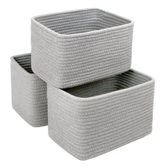 R RUNKA small cotton rope basket front view for compact bathroom storage and tidy surfaces.
