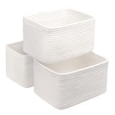 R RUNKA small cotton rope basket on shelf for tidy toiletries.