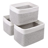 R RUNKA small cotton rope basket weave detail for sturdy decorative storage