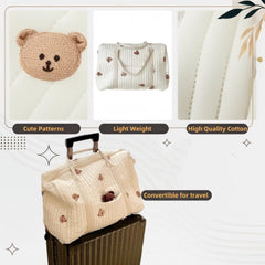RSENFREMIOR diaper bag tote teddy bear pattern adds playful style