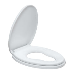 R&T elongated seat dual function in use for adult and toddler seating.