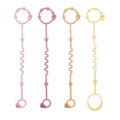 RTMOK Toy Straps four-piece set on a stroller keeps toys secure