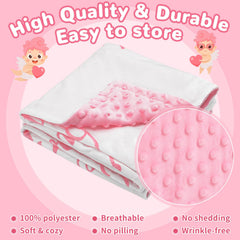 Rtteri baby blanket pink dotted back texture for tactile comfort during naps