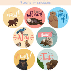 RubyRoo Baby woodland design stickers in thick no-glare material for steady photos