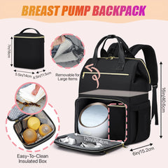 RUCYEN breast pump backpack top-opening design enabling quick access during travel.