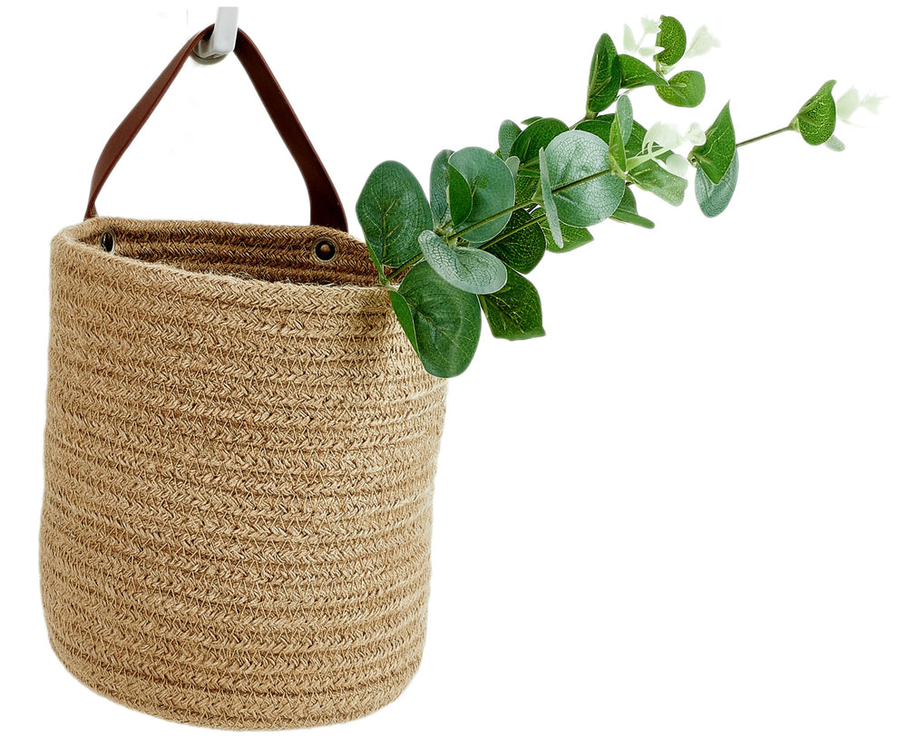 RUIZHIXUAN wall hanging basket close-up highlights durable cotton rope weave for tidy storage.