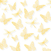 Rumhut gold butterfly wall stickers collection adds instant charm to walls with durable metal finish.