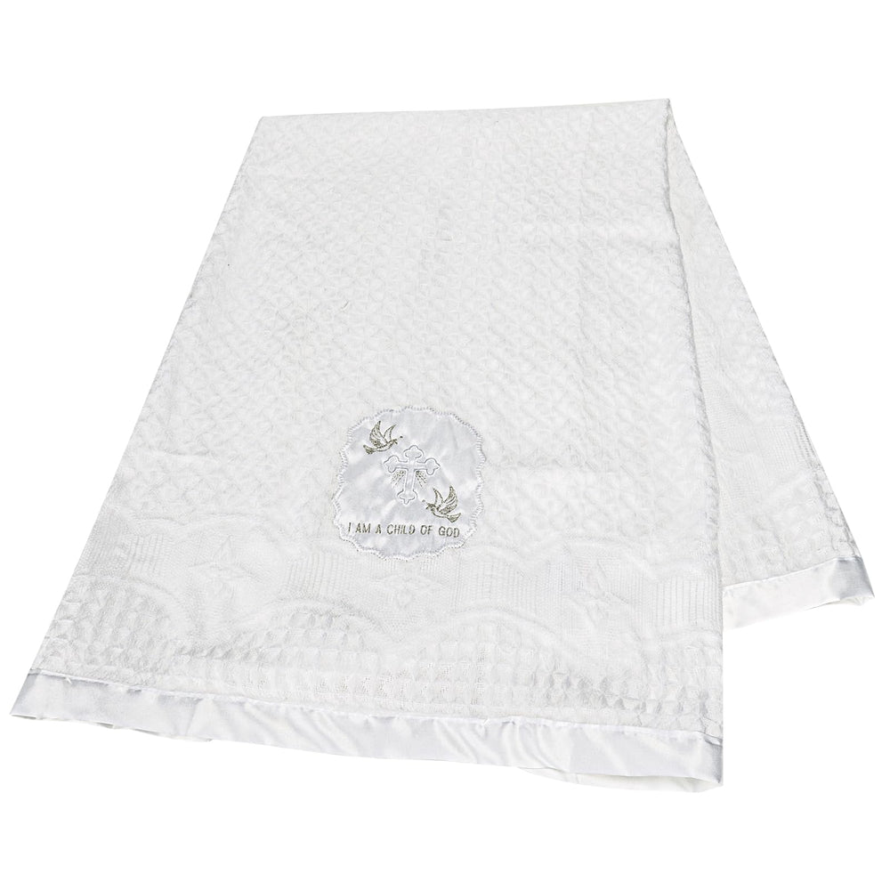 Runeaoys baptism blanket with crosses enhances keepsake photos and ceremonial memories