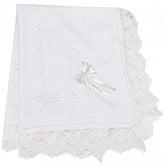 Runeaoys baptism blanket with heart-knit design offers gentle warmth for christening moments.