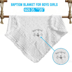 Runeaoys baptism blanket minky-dot reverse side ultra-soft comfort for night sleep