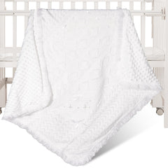 Runeaoys baptism gift blanket in soft white for church moments.