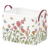 Runtoo Boho Flower Baby Basket closeup showing sturdy stitching for tidy nursery storage