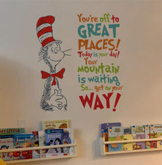 Runtoo Decalplanet classroom wall decal with Dr Seuss quotes enhances the learning space.