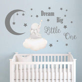 Runtoo Dream Big Little One elephant wall decal adds cozy nursery charm and daily motivation.
