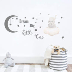 Runtoo Dream Big Little One quotes wall sticker inspires positive mindsets for kids' rooms.