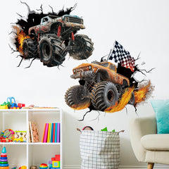 Runtoo Monster Truck Wall Decal uses non-toxic vinyl suitable for lively playrooms.