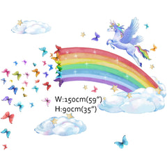 Runtoo watercolor rainbow decals create a soft, dreamy focal point