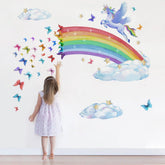 Runtoo Rainbow wall art decals featuring a unicorn for playful nursery decor