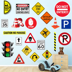 Runtoo speed limit sign wall decal adds educational focus to kids' space