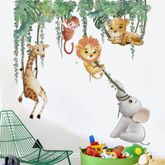 Runtoo Safari wall decal lion brightens the child's play space