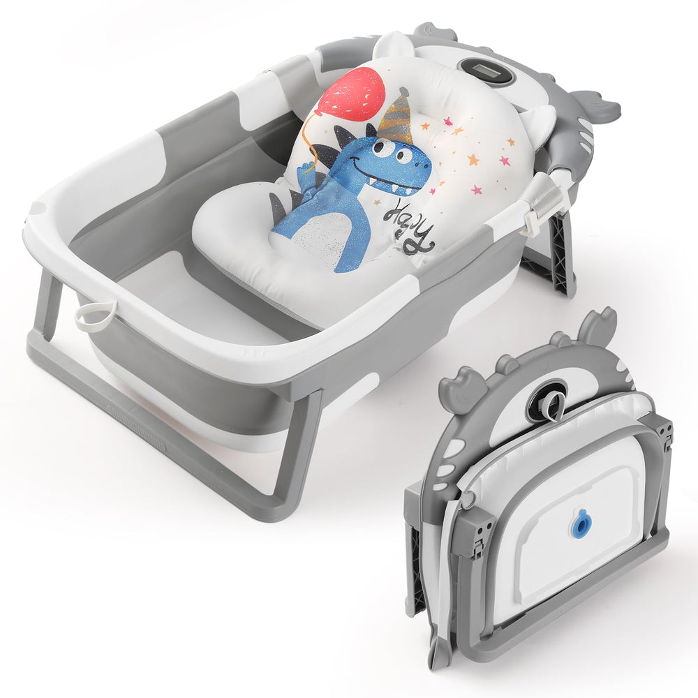 RURING baby bathtub collapsible folding for compact storage and travel convenience.