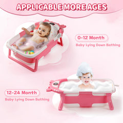 RURING baby bathtub thermometer display helps keep water at comfortable temperature.