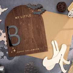 RUSATEN My Little Boo sign bats detail adds playful Halloween flair