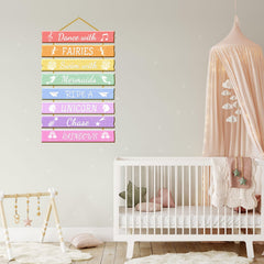 Rutiyoka wooden signs offer a smooth finish and bright colors for kids' spaces.
