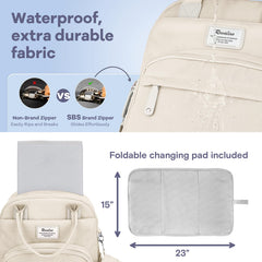 RUVALINO Diaper Backpack pacifier case keeps essentials in one quick-access pocket.