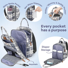 RUVALINO diaper bag backpack pacifier case keeps small items within reach