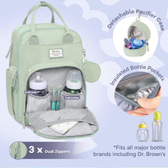 RUVALINO diaper bag backpack changing pad ready for comfortable diaper changes on the move