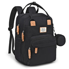 RUVALINO diaper bag backpack front view reveals organized pockets for quick on-the-go access