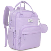 RUVALINO diaper bag backpack taro purple side view for on-the-go organization