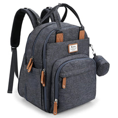 RUVALINO Diaper Bag Backpack wide opening for quick one-handed access during errands