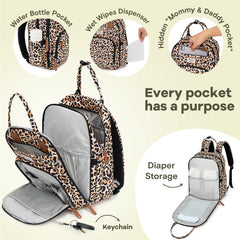 RUVALINO changing pad included provides comfortable diaper changes anywhere.