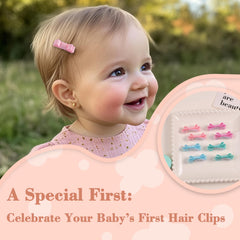 Ruyaa baby fringe side clip bow demonstrates secure grip for wispy newborn hair