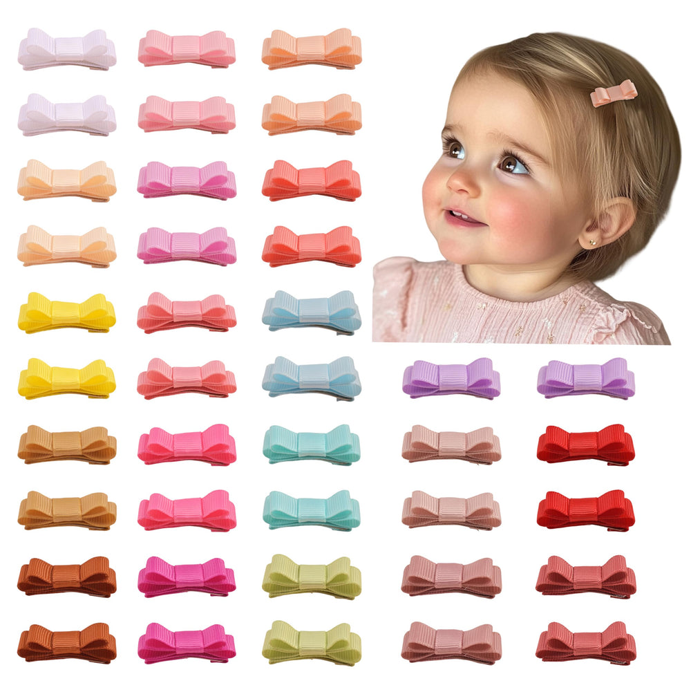 Ruyaa Tiny Hair Bows Snap Clips with soft-material focus for gentle hold on delicate baby hair